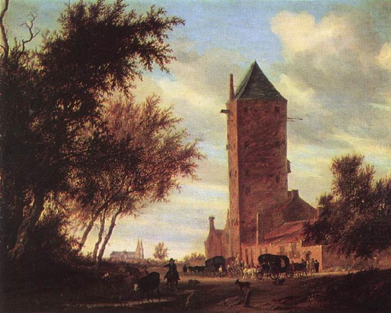 RUYSDAEL, Salomon van Tower at the Road F china oil painting image